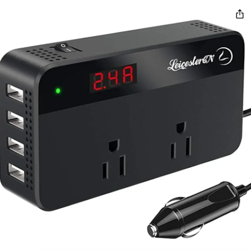 LeicesterCN 200W Car Power Inverter Charger DC 12V-110V AC Converter 4 USB Ports